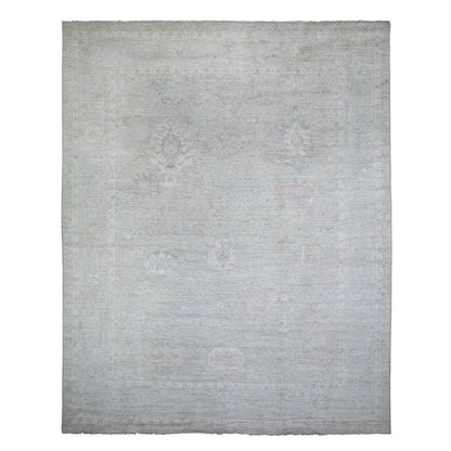 Oushak And Peshawar Wool Hand Knotted Rug Grey Gray 11.10X14.9 -O088138