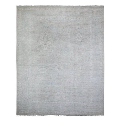 Oushak And Peshawar Wool Hand Knotted Rug Grey Gray 11.10X14.9 -O088138