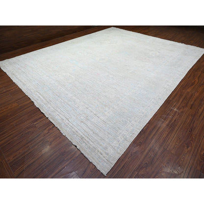 Oushak And Peshawar Wool Hand Knotted Rug Grey Gray 11.10X14.9 -O088138