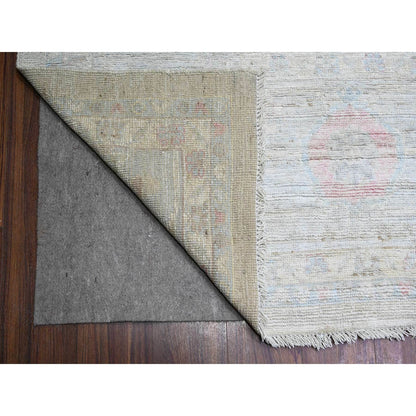Oushak And Peshawar Wool Hand Knotted Rug Grey Gray 11.10X14.9 -O088138