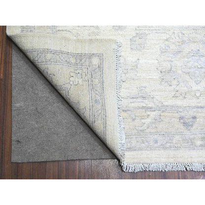 Oushak And Peshawar Wool Hand Knotted Rug Ivory White 11.8X15.0 -O088140