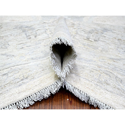 Oushak And Peshawar Wool Hand Knotted Rug Ivory Gray 11.6X15.3 -O088141