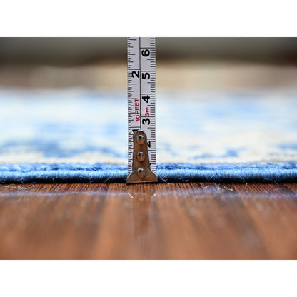 Oushak And Peshawar Wool Hand Knotted Rug Blue Blue 2.7X7.10 -O088147