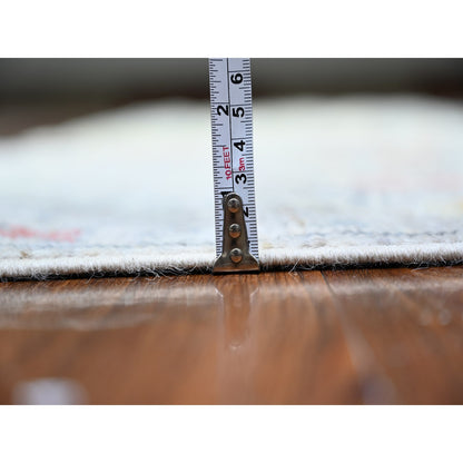 Oushak And Peshawar Wool Hand Knotted Rug Grey Gray 3.1X10.6 -O088149