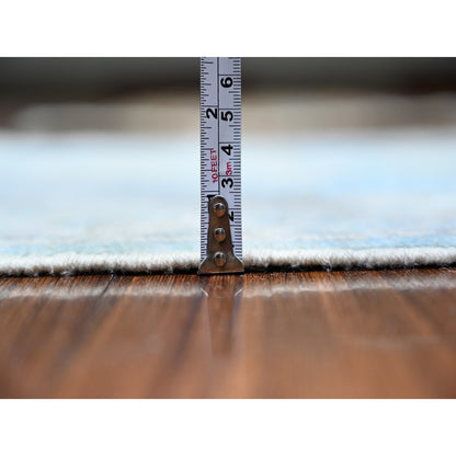 Oushak And Peshawar Wool Hand Knotted Rug Blue Gray 2.9X12.1 -O088155