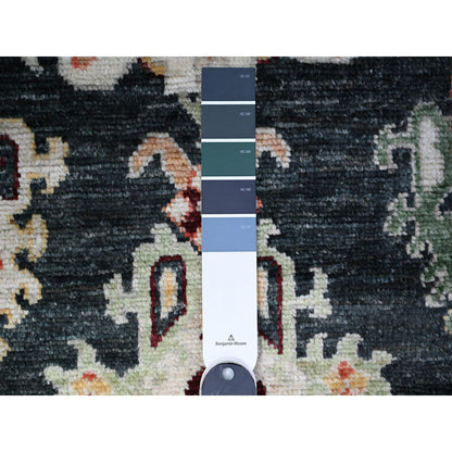 Oushak And Peshawar Wool Hand Knotted Rug Black Black 2.9X9.10 -O088158