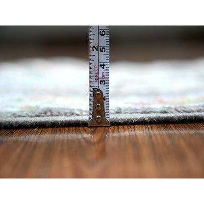 Oushak And Peshawar Wool Hand Knotted Rug Grey Gray 1.11X3.2 -O088160