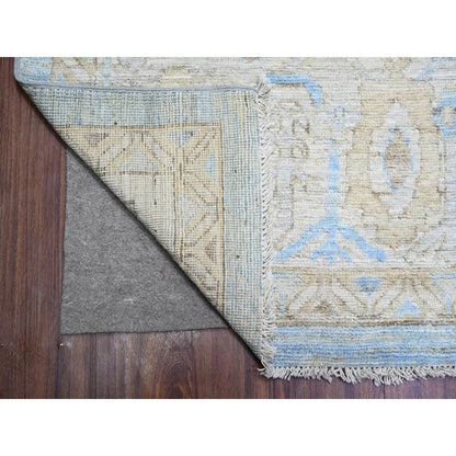 Oushak And Peshawar Wool Hand Knotted Rug Blue Gray 10.0X13.8 -O088182