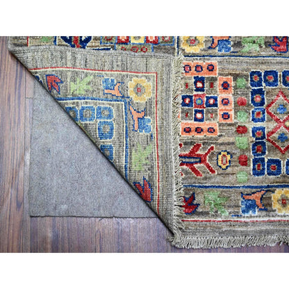 Oushak And Peshawar Wool Hand Knotted Rug Grey Gray 8.0X9.10 -O088193