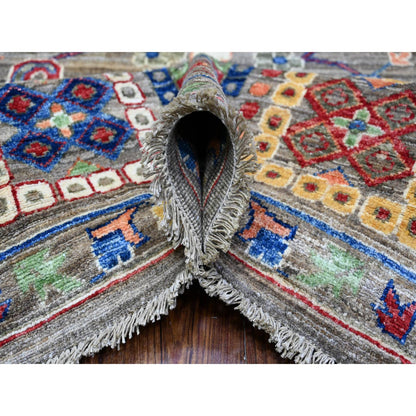 Oushak And Peshawar Wool Hand Knotted Rug Grey Gray 8.0X9.10 -O088193