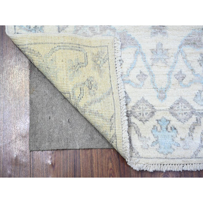 Oushak And Peshawar Wool Hand Knotted Rug Ivory Ivory 3.2X4.11 -O088198