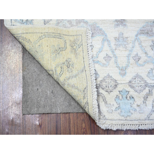 Oushak And Peshawar Wool Hand Knotted Rug Ivory Ivory 3.2X4.11 -O088198