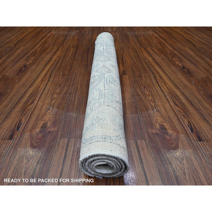 Oushak And Peshawar Wool Hand Knotted Rug Ivory Ivory 3.2X4.11 -O088198