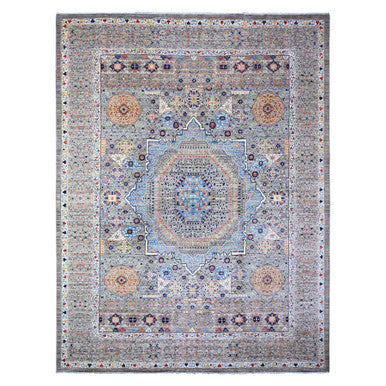 Oushak And Peshawar Wool Hand Knotted Rug Grey Gray 12.0X15.9 -O088207