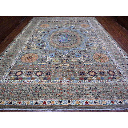 Oushak And Peshawar Wool Hand Knotted Rug Grey Gray 12.0X15.9 -O088207