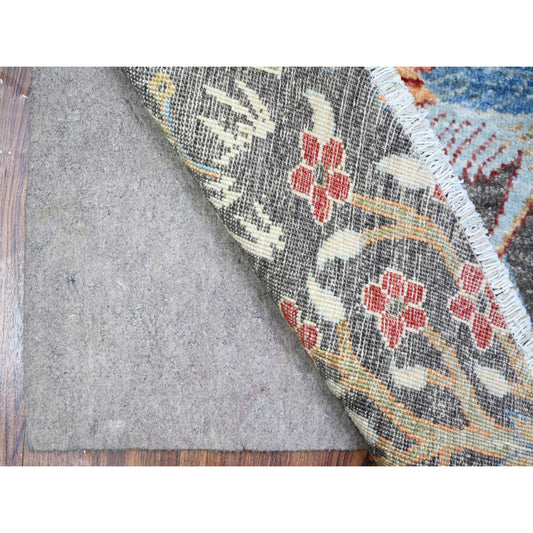 Oushak And Peshawar Wool Hand Knotted Rug Grey No Border 5.11X6.1 -O088211