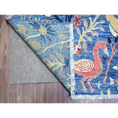 Oushak And Peshawar Wool Hand Knotted Rug Blue No Border 8.11X11.11 -O088217