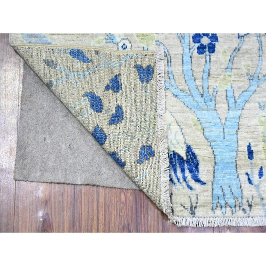 Oushak And Peshawar Wool Hand Knotted Rug Grey No Border 3.0X4.10 -O088222