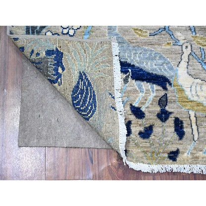 Oushak And Peshawar Wool Hand Knotted Rug Grey No Border 4.1X5.10 -O088227