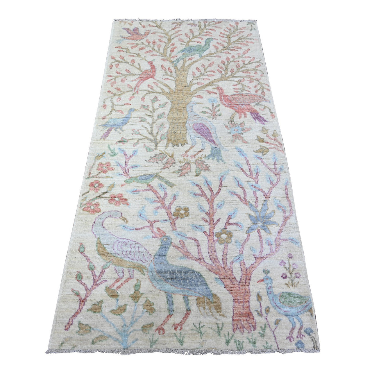 Ivory 2'11" x 6'1" Oushak And Peshawar Hand knotted Wool Rug - Sku: O088229