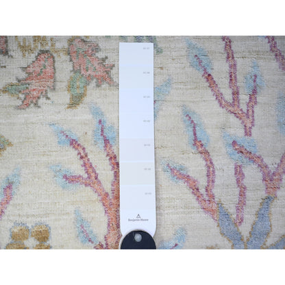 Oushak And Peshawar Wool Hand Knotted Rug Ivory No Border 2.11X6.1 -O088229