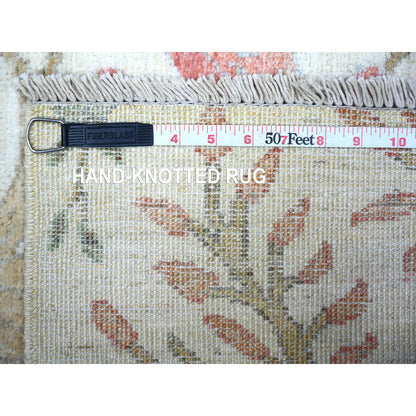 Oushak And Peshawar Wool Hand Knotted Rug Ivory No Border 2.11X6.1 -O088229