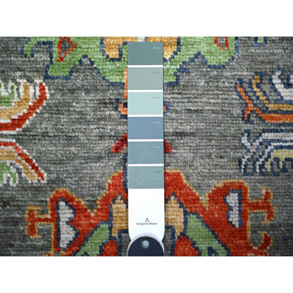 Oushak And Peshawar Wool Hand Knotted Rug Grey Gray 4.2X10.3 -O088234