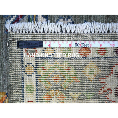 Oushak And Peshawar Wool Hand Knotted Rug Grey Gray 4.2X10.3 -O088234