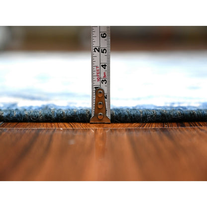 Tribal & Geometric Wool Hand Knotted Rug Blue Blue 4.2X9.11 -O088238