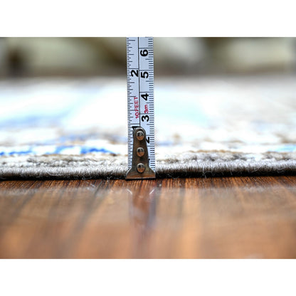 Tribal & Geometric Wool Hand Knotted Rug Grey Gray 4.1X9.10 -O088240