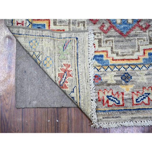 Oushak And Peshawar Wool Hand Knotted Rug Grey Gray 3.1X9.9 -O088247