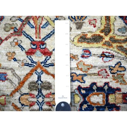 Oushak And Peshawar Wool Hand Knotted Rug Ivory Ivory 2.11X4.9 -O088254