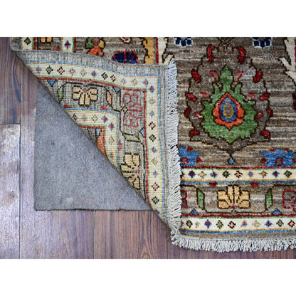 Oushak And Peshawar Wool Hand Knotted Rug Grey Gray 3.0X4.8 -O088256