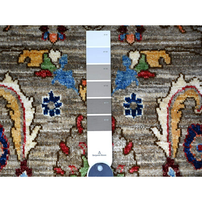 Oushak And Peshawar Wool Hand Knotted Rug Grey Gray 3.0X4.8 -O088256