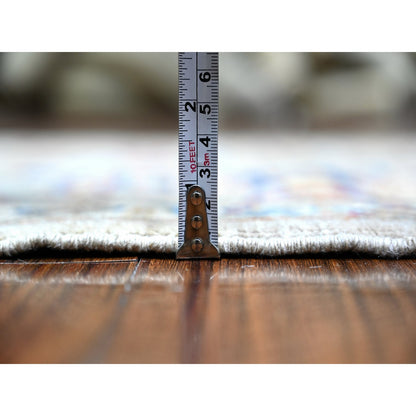 Oushak And Peshawar Wool Hand Knotted Rug Grey Ivory 2.10X5.0 -O088257