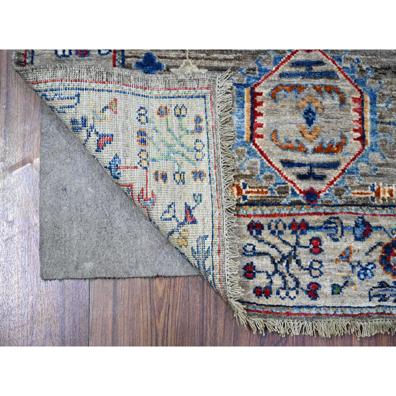 Oushak And Peshawar Wool Hand Knotted Rug Grey Gray 3.0X4.10 -O088258
