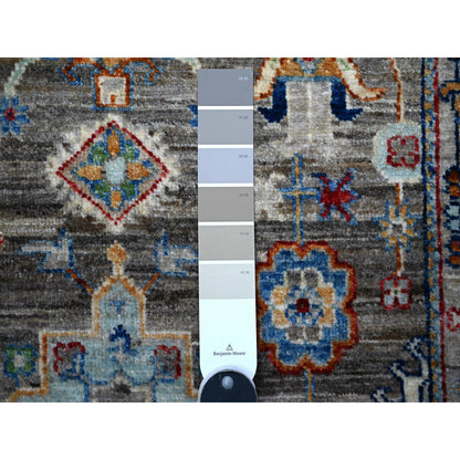 Oushak And Peshawar Wool Hand Knotted Rug Grey Gray 3.0X4.10 -O088258