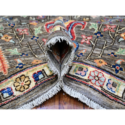 Oushak And Peshawar Wool Hand Knotted Rug Grey Gray 8.2X9.11 -O088268