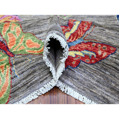 Modern and Contemporary Wool Hand Knotted Rug Grey Gray 7.8X9.7 -O088278