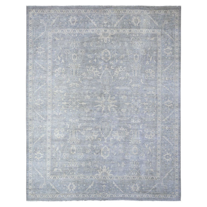 Oushak And Peshawar Wool Hand Knotted Rug Grey Gray 9.4X11.5 -O088282