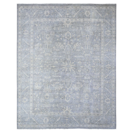 Oushak And Peshawar Wool Hand Knotted Rug Grey Gray 9.4X11.5 -O088282