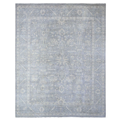 Oushak And Peshawar Wool Hand Knotted Rug Grey Gray 9.4X11.5 -O088282