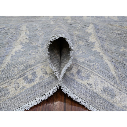 Oushak And Peshawar Wool Hand Knotted Rug Grey Gray 9.4X11.5 -O088282