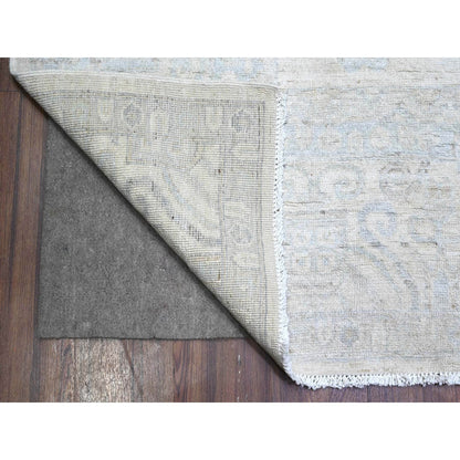 Oushak And Peshawar Wool Hand Knotted Rug Ivory Gray 8.9X11.7 -O088288