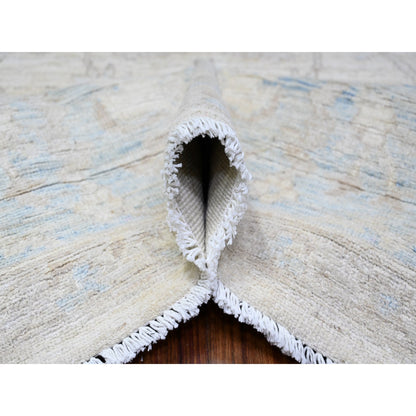 Oushak And Peshawar Wool Hand Knotted Rug Ivory Gray 9.0X11.9 -O088293