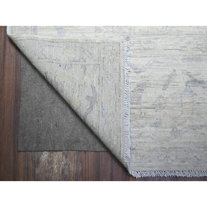 Oushak And Peshawar Wool Hand Knotted Rug Ivory Gray 8.8X11.5 -O088297