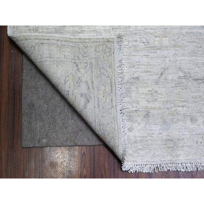 Oushak And Peshawar Wool Hand Knotted Rug Ivory Gray 8.8X11.7 -O088299