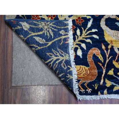 Oushak And Peshawar Wool Hand Knotted Rug Blue 10.1x13.2 -O088309
