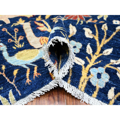Oushak And Peshawar Wool Hand Knotted Rug Blue 10.1x13.2 -O088309