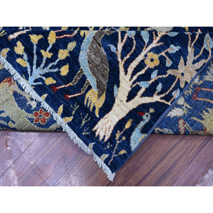 Oushak And Peshawar Wool Hand Knotted Rug Blue 10.1x13.2 -O088309